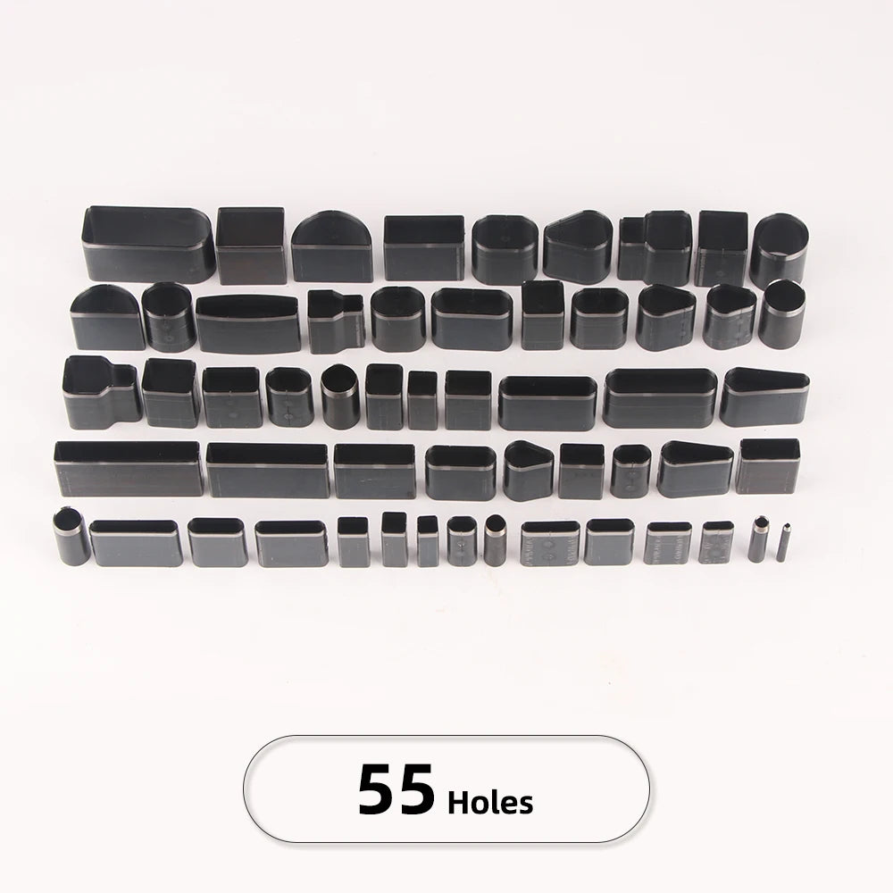 24/39/52/55pcs Punch Cutters - Various Shaped Style Hollow Punch Cutter Set - DIY Faux Leather Craftwork Hole Punching Tool Set