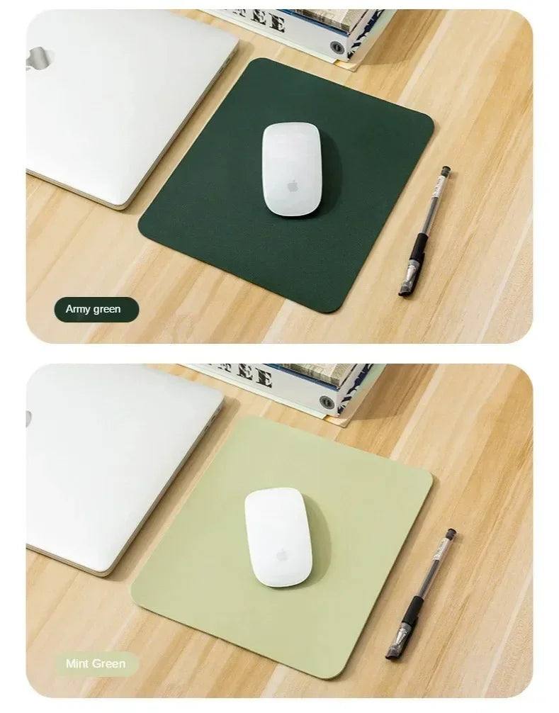 Small Mouse Pad Non-Slip Waterproof Desk Mat, Portable PU Leather Computer Pad for Office Gaming Laptop, Anti-Scratch Mousepad