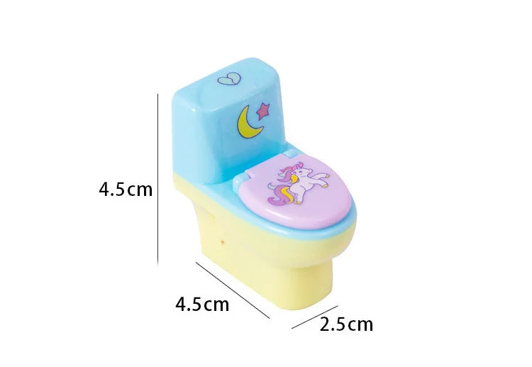 1 Piece Lytwtw's Stationery Pencil Sharpener Creative Toilet Shape Cartoon Unicorn School Supplies Gift Accessories with Eraser