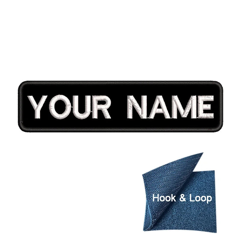 1PC 10cmX2.5cm Custom Personalized Name Embroidered Patch Number Stripes Badge Tags Armband Iron On Backing Hook & Loop Backing