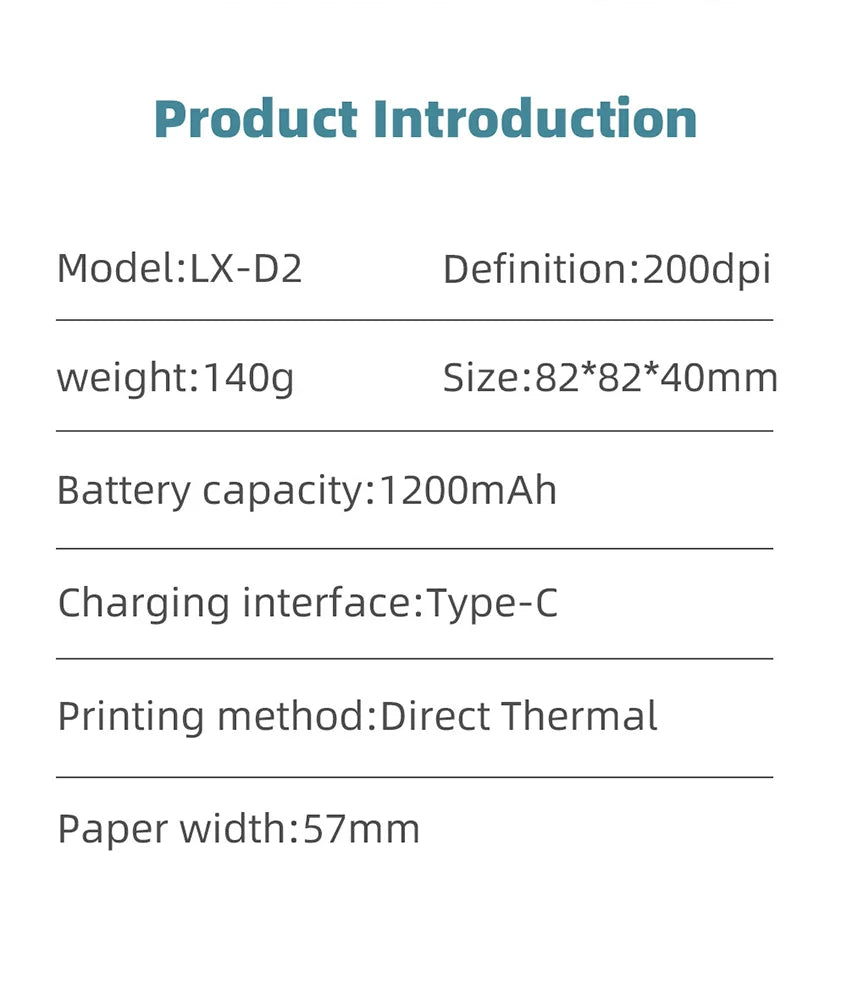 DOLEWA B3 Portable Mini Printers Wireless Bluetooth Inkless Sticker Maker Printer Tag Price Machine for Office School Kitchen