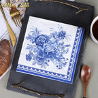 Disposable Blue Flower Porcelain Printed Napkins Birthday Wedding Tea Party Restaurant Party Decoration Tissue