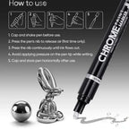 5/1pcs Chrome Pen Marker Mirror Waterproof Paint Repair For Rock Ceramic Glass Metallic Gold/Silver 2mm Nib
