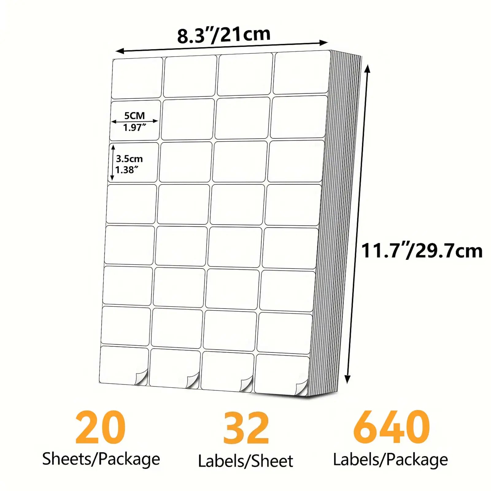 ESHANG Address Labels Sticker Paper for Laser/Ink Jet Printer Mailing Labels A4 White 56 Per/32 Per Sheet