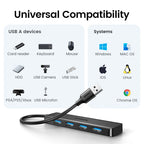 UGREEN USB3.0 HUB 4 Ports USB-A Splitter Slim USB Expander for Mouse Keyboard Flash Drive U Disk Printer and Laptop PC PS5 Xbox