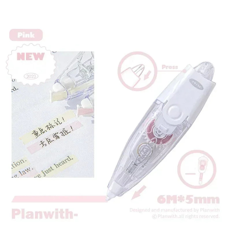Press Type Hightlighter Tapes Candy Color Decorative Letters Correction Tape Erasable Scrapbook Marker Correction Tape Student