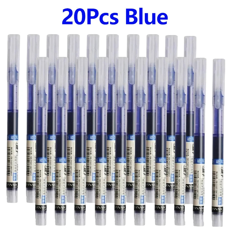 1-20Pcs Needle Type Gel Ink Pens Black/Blue/Red 0.5mm Liquid Ballpoint Pen Students Stationery School Office Writing Tool