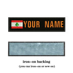 Lebanese Flag Lebanon 10X2.5cm Embroidery Custom Name Text Patch Stripes Badge Iron On Or  Patches