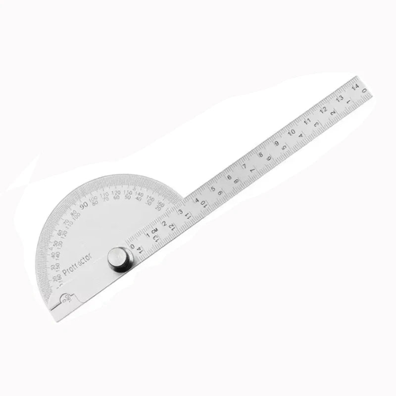 180 Degree Adjustable Protractor 14.5cm Stainless Steel Angle Gauge Round Finder Head Caliper Measuring Ruler Tool