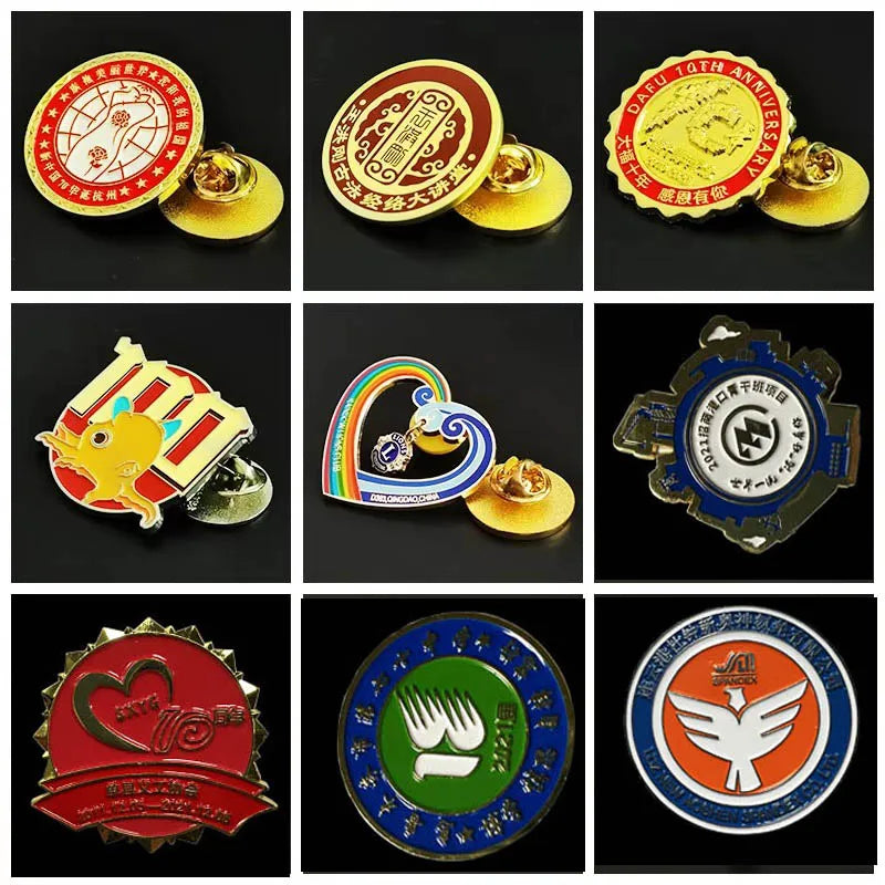 [MOQ 50pcs]Badges Custom Magnet Metal Badge Brooch Customized Metal Soft/Hard Enamel Personalized Badge LOGO DIY Made Coin Pins