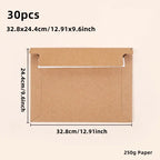 30pcs Envelope A3 A4 A5 A6 Postcards Message 250g Kraft Paper Autohesion Invitations Business Letters Express File Storage Bag