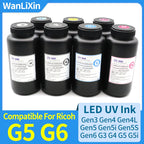 1000ML LED Curable UV Ink For Ricoh G5 G6 Gen3 Gen4 Gen4L Gen5 Gen5i Gen5S Gen6 G3 G4 G5i Printhead Hard Soft Neutral UV Ink