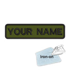 1PC 10cmX2.5cm Custom Personalized Name Embroidered Patch Number Stripes Badge Tags Armband Iron On Backing Hook & Loop Backing