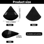 Reusable Black Triangle Velvet Powder Puff Soft Facial Blending Sponge, Multipurpose Foundation Cosmetic Sponge for Daily Makeup