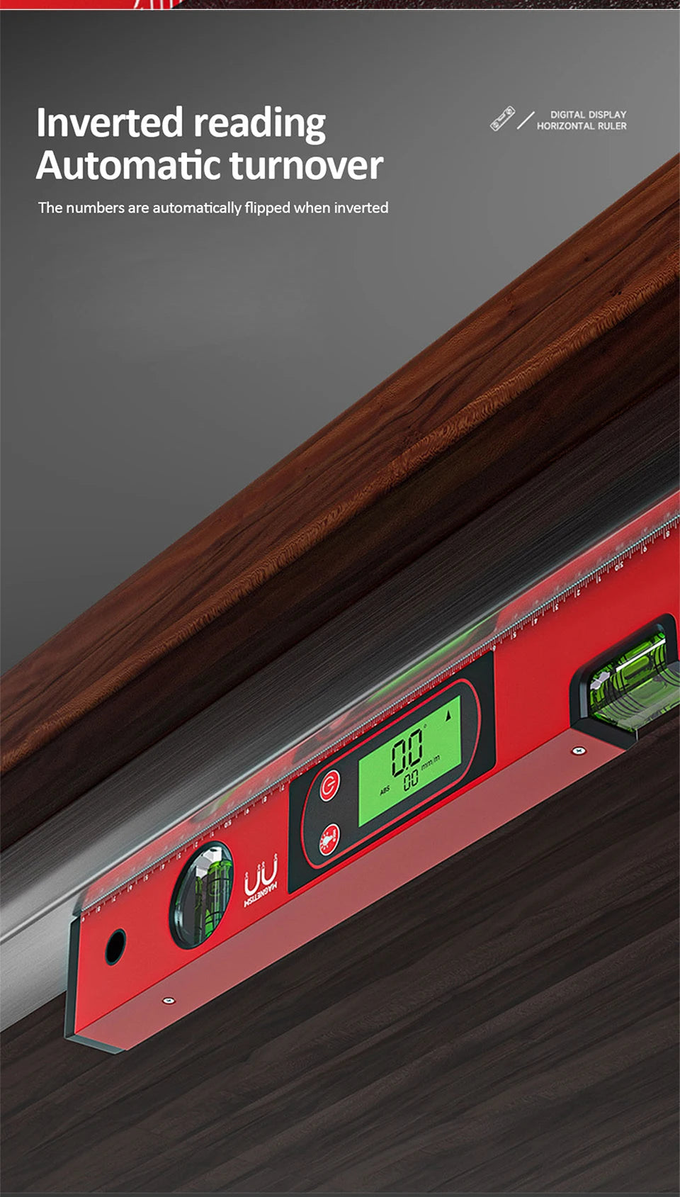 30/40/50cm Electronic Digital Display Level Ruler Magnetic Angle Meter Aluminum Alloy Level Protractor Inclinometer 90 Degree