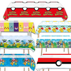 1pcs Pikachu Poké Ball Party Tablecloth Birthday Party Decoration Plastic Table Cover Tableware Baby Shower Supplies