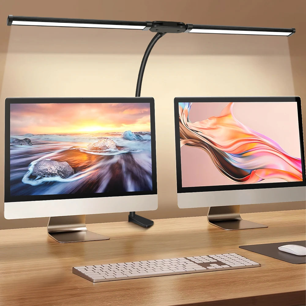 LED Desk Lamp with Clamp Swing Arm Desk Lamps Eye-Caring Dimmable Desk Light with 3 Color Modes and 10 Dimmable led Table lights