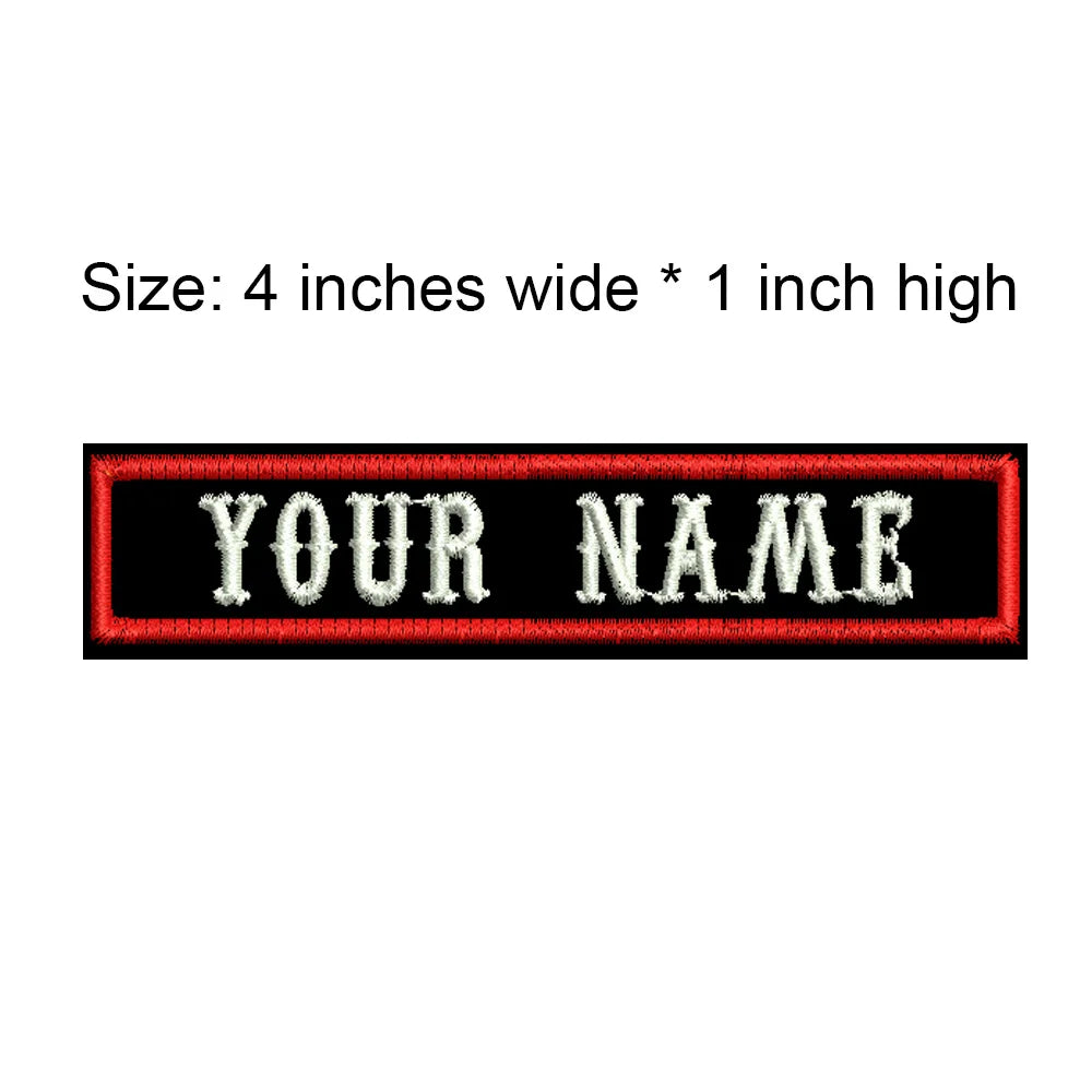 4 Inches Wide Customized Name Small Tag Embroidery Patch Iron On Sew On Clothing For Left Chest Tell Us Need What Texts