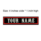 4 Inches Wide Customized Name Small Tag Embroidery Patch Iron On Sew On Clothing For Left Chest Tell Us Need What Texts
