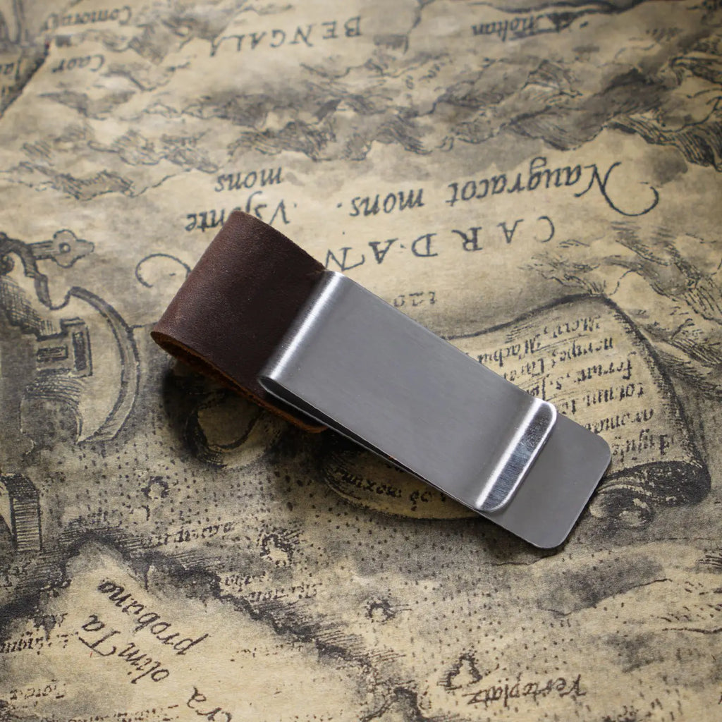 Metal Leather Pen Holder Brass and Stainless Steel Pencil Clip for Genuine Leather Notebook Journal Diary