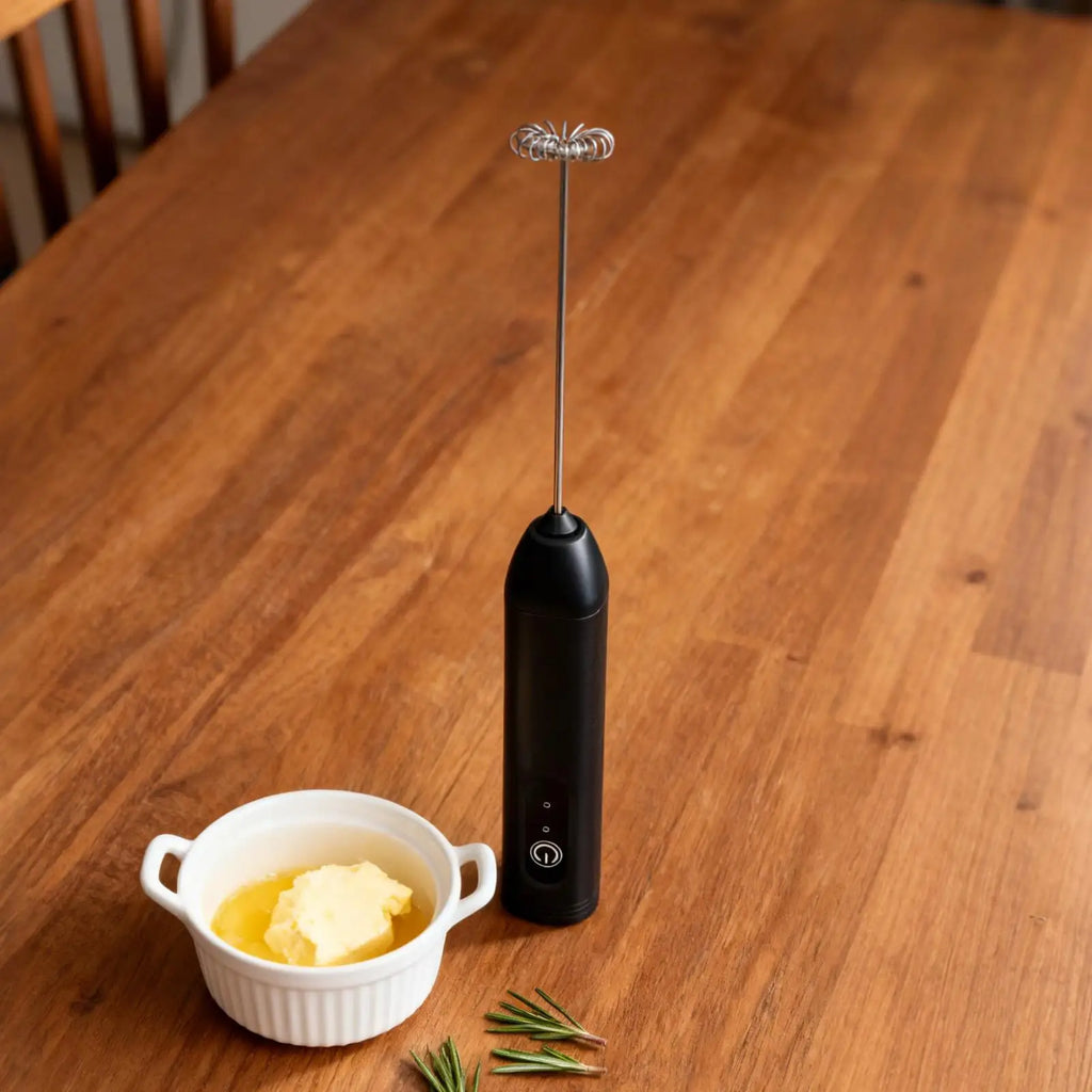 Handheld Milk Frother Wand Rechargeable Foam Stirrer Whisk Cappuccino Foam Maker for Milk Latte Chocolate Coffee Cafe Home