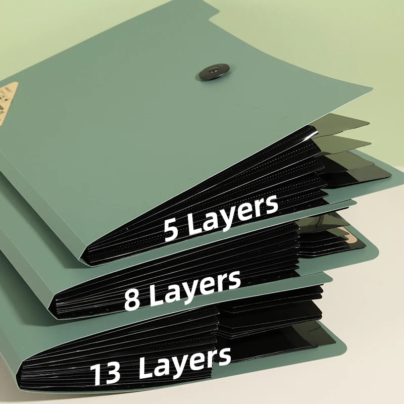 A4 File Folder Storage Bag 5/8/13 Layers Desktop Organizer for Test Papers School Stationery Office Supplies