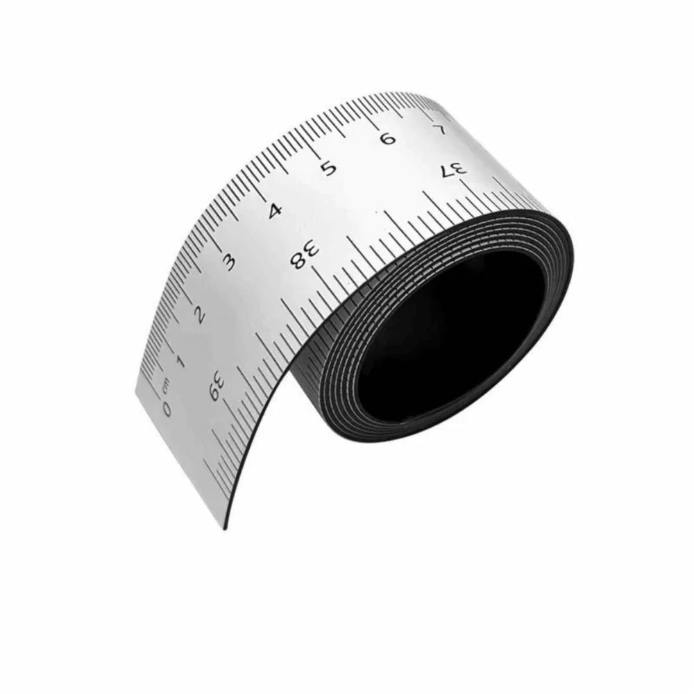 Black Magnetic Border Ruler with Both Inches and Centimeters Dual Scale Flexible Ruler Measuring Tool Magnetic Flexible Ruler