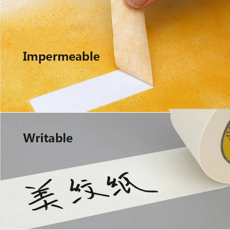 Masking Tape White Color  Sealing Self Adhesive Tape Car Painting Shelter Decoration Paper Tape Waterproof 20m / roll