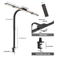 LED Desk Lamp Eye-Caring Desk Light with Stepless Dimming Adjustable Flexible Gooseneck with Clamp for Reading Study Workbench