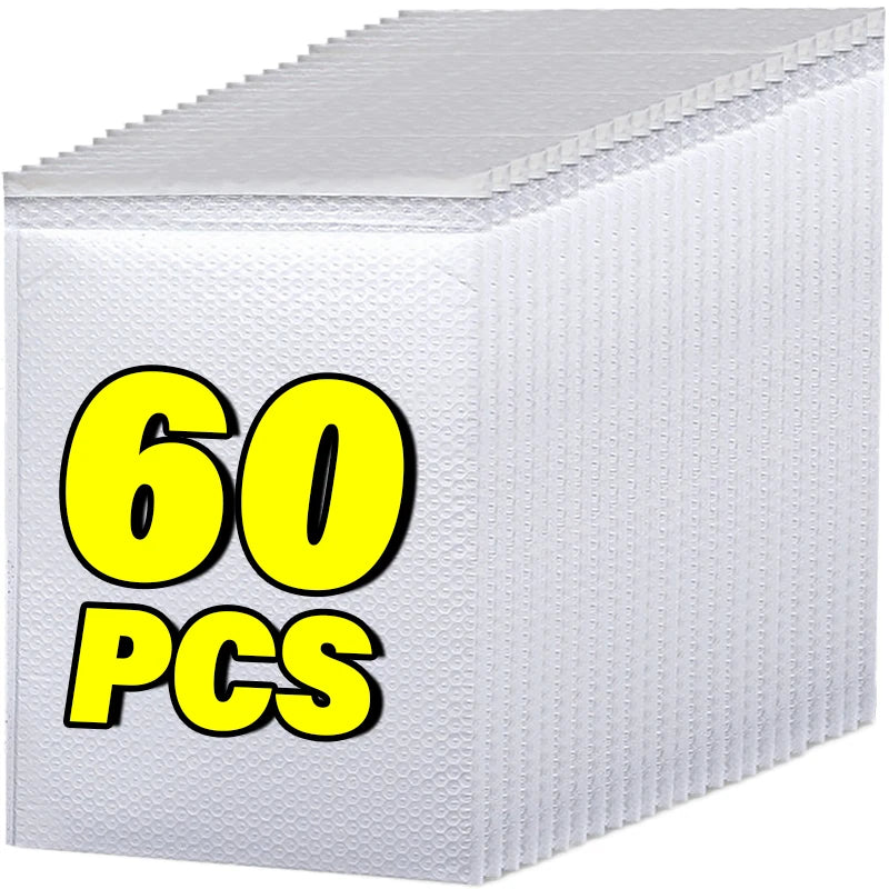 60/10pcs White Bubble Envelopes Bags Thick Waterproof Packaging Bag Mailers Self Sealing Shipping Bag Storage Organizer Supplies