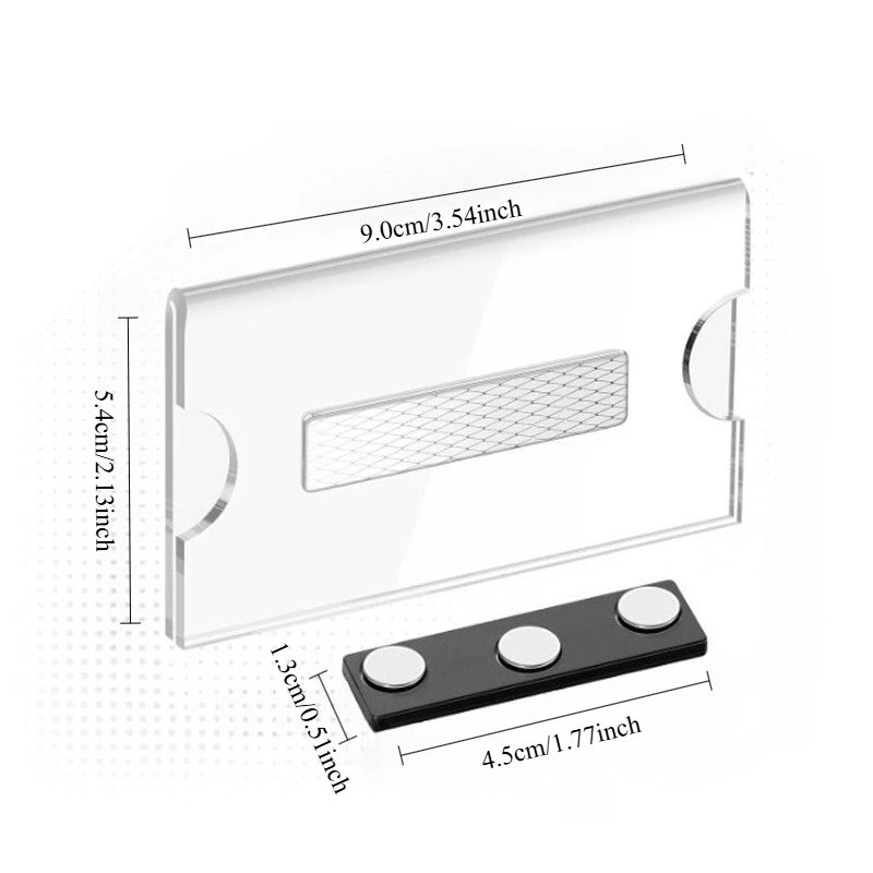 Cross-border hot-selling transparent acrylic magnetic name tag sleeve, reusable work badge, chest tag, magnetic badge