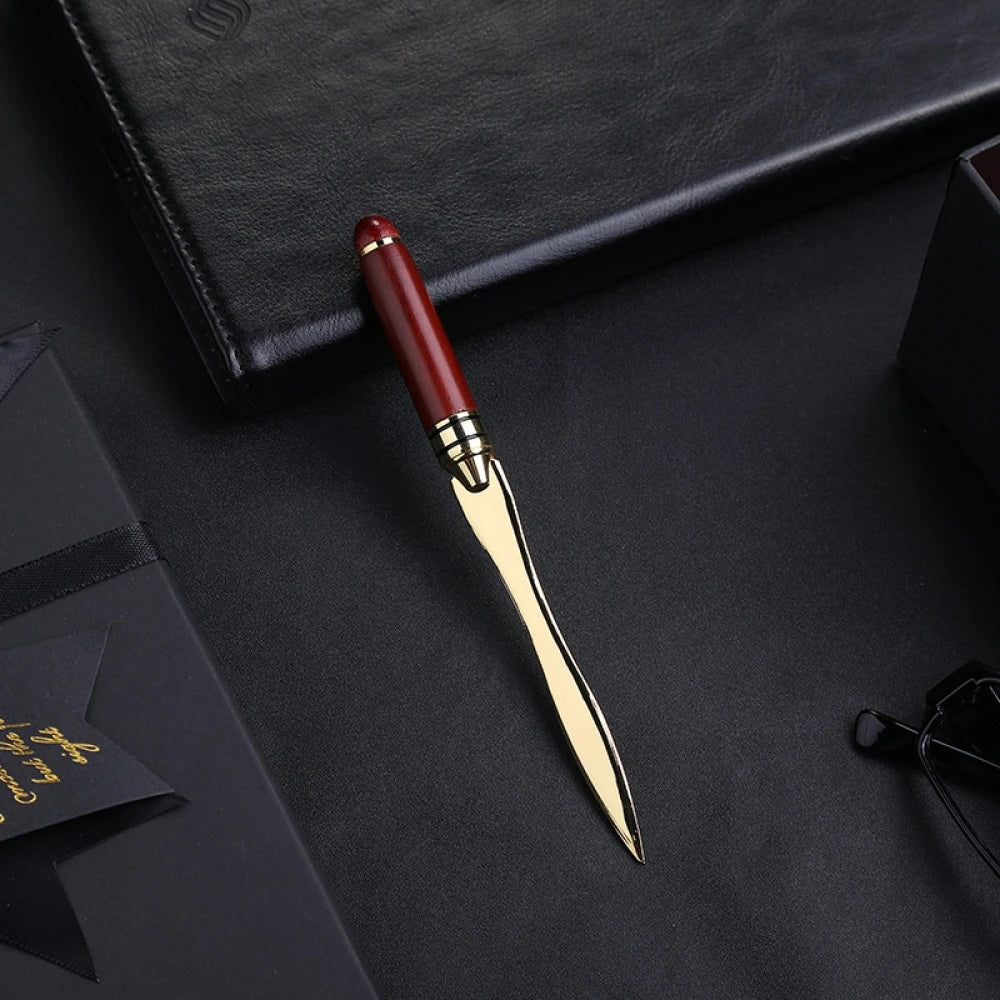 1pc exquisite mahogany letter opener, wooden letter opener for opening envelope, office gift gift letter cutting knife