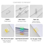 Candy Color Push Paperclip Pusher Transparent Test Paper File Storage Clip Bookmark Student Stationery School Office Supplies