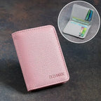Multi-card Slot Solid Color Portable Leather Card Case Universal Bank Credit Card ID Bus Card Holder Travel Organizer Wallets
