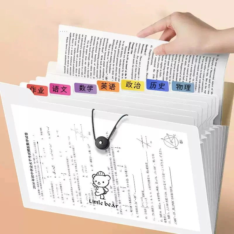 ♥A4 Multi-layer Student Insert Exam Organizer, Accordion Folder For Subject Classification, Exam File Storage Bag
