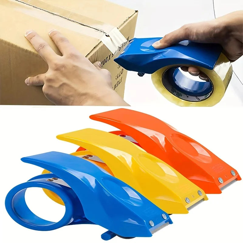 Handheld Metal Heavy Duty Shipping Tape Dispenser Reusable Plastic Tape Cutter Sealing Tape Holder Manual Packing Parcel Machine