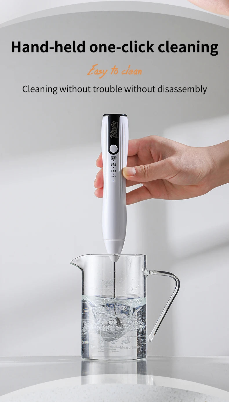 Bincoo-Electric Coffee Milk Maker, Handheld Household Mixer, Adjustable Double-Headed Gear
