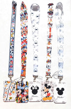 Disney Mickey and Minnie PVC Card Cover Student Campus Hanging Neck Bag Card Holder Lanyard ID Card Holders Key Chain