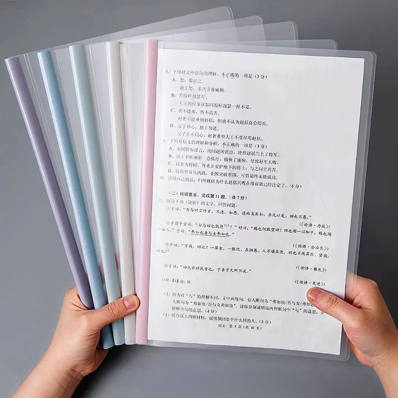 5Pcs Gradient Pull-out Clip Teardrop-shaped A4 Transparent Folder Pull-out Clip Resume File Folder Approval and Submission