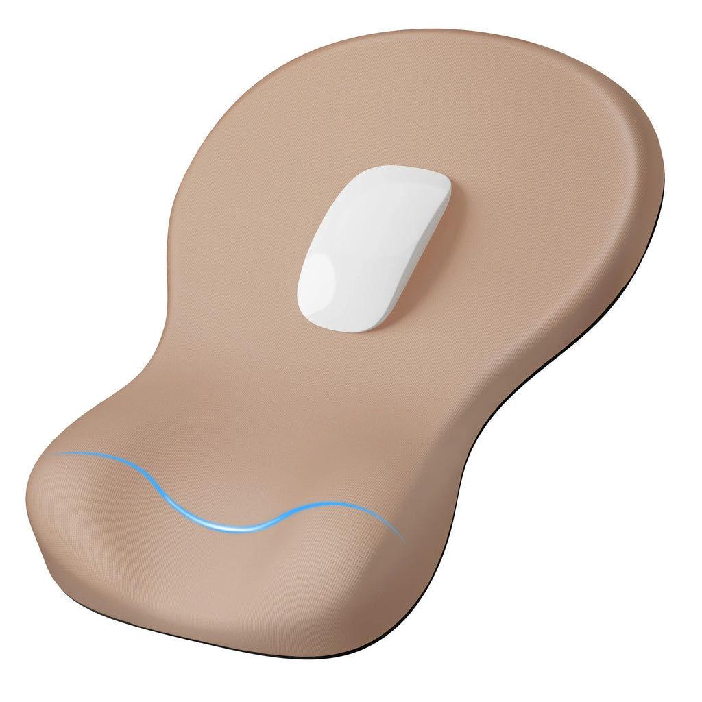 Ergonomic Mouse Pad with Wrist Rest, Black Mousepad with Wrist Support, Non-Slip Hard Base Mouse Pads, Portable for Office/Home