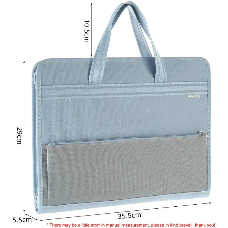 Portable Expanding File A4 Document Bag 13-layers Accordion File Organizer Paper Holder Oxford Fabric Paper Storage A4 File Bag