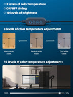 Double Head LED Desk Lamps Led Computer Monitor Light Stepless Dimmable USB Table Lamp for Office Study Reading Lighting Fixture
