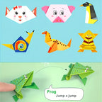 Children's colorful origami set, double-sided origami paper and instruction manual, suitable for DIY art and handmade projects