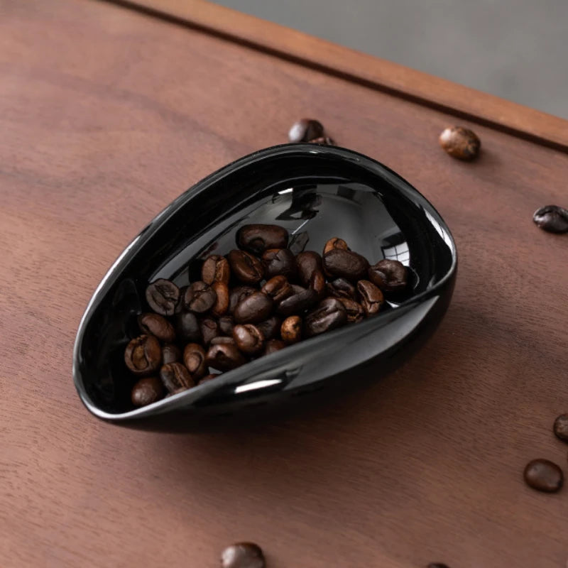 Coffee Bean Dosing Cup and Spoon Set, Ceramic Dosing Vessel Measuring Tray Kit for Coffee or Tea,  Espresso Accessories