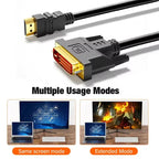 1080P HDMI-compatible to DVI Converter Cable Bi-directional DVI to HDMI-compatible Adapter Cables for PC TV Box PS4 DVD Projetor