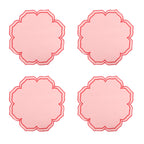 4PCS Cotton Napkins With Wavy Edge Embroidery Suitable for Dinner Wedding Hotel Christmas