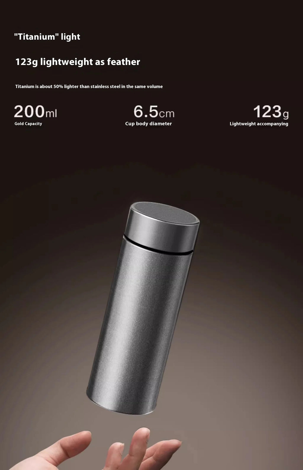 Gianxi Pure Titanium Insulated Cup Men'S And Women'S High-End Water Cup Portable Tea Cup Tea Water Separation Titanium Cup