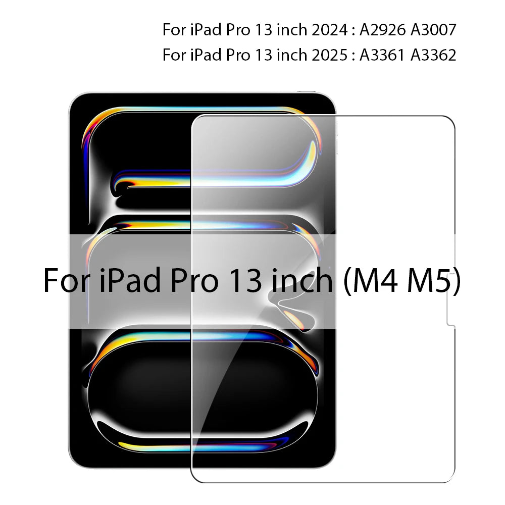 Tempered Glass Screen Protector For Ipad Pro 13 11th M5 M4 2025 12.9 A16 Air 11 5 4 M3 M2 10 9 9th 10th Generation Mini 7 6 Film