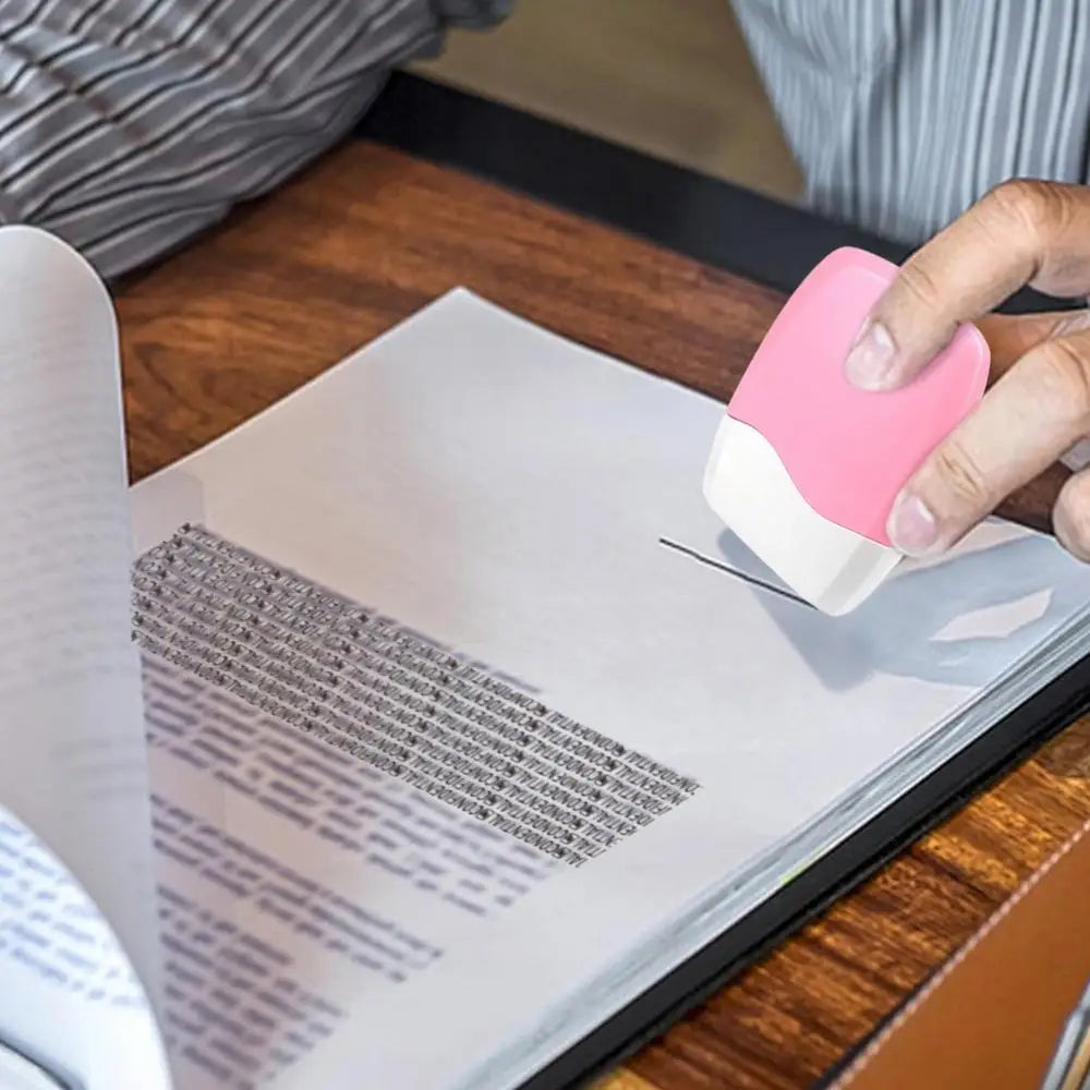 2XIdentity Theft Protection Roller Stamps Reusable Ink Address Eraser Roller For Privacy Protection Lightweight Portable Privacy