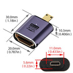 NNBILI HDMI2.1 48Gbps 8K@60Hz 4K@120Hz Ultra High-Speed Adapter Mini/Micro HDMI to HDMI Converter for PS5 X/S PC HDTV Projector
